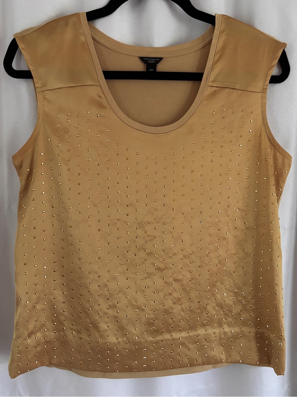 Ann Taylor Camel Studded Tank Top ~ Mustard ~ Petite Med